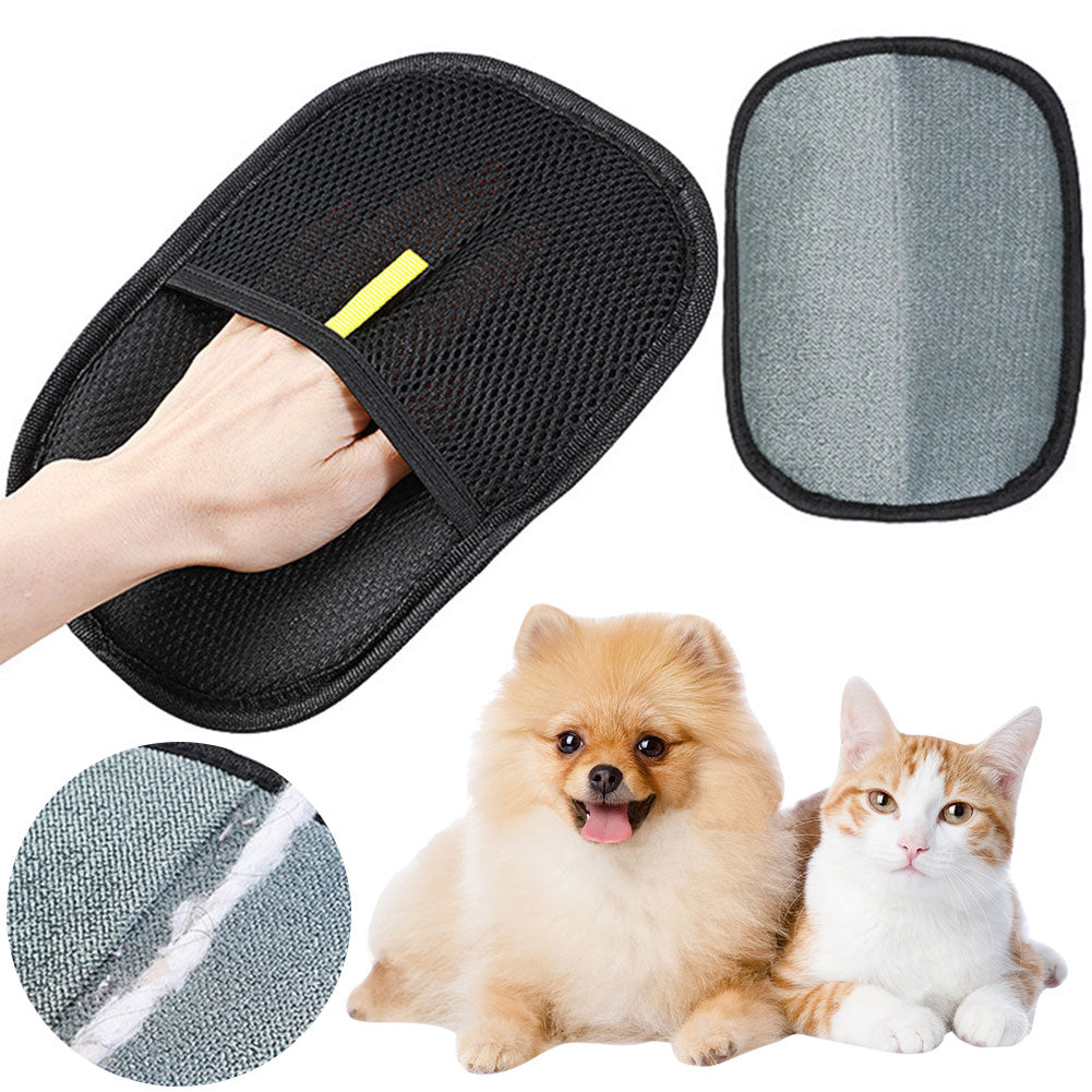 Deshedding Pet Grooming Glove — Hair Remover Mitt for Dogs, Cats & Rabbits