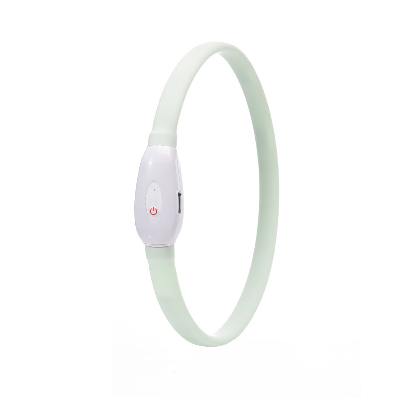 LED Glow Dog Collar & Leash Set — USB Rechargeable Silicone Night Safety