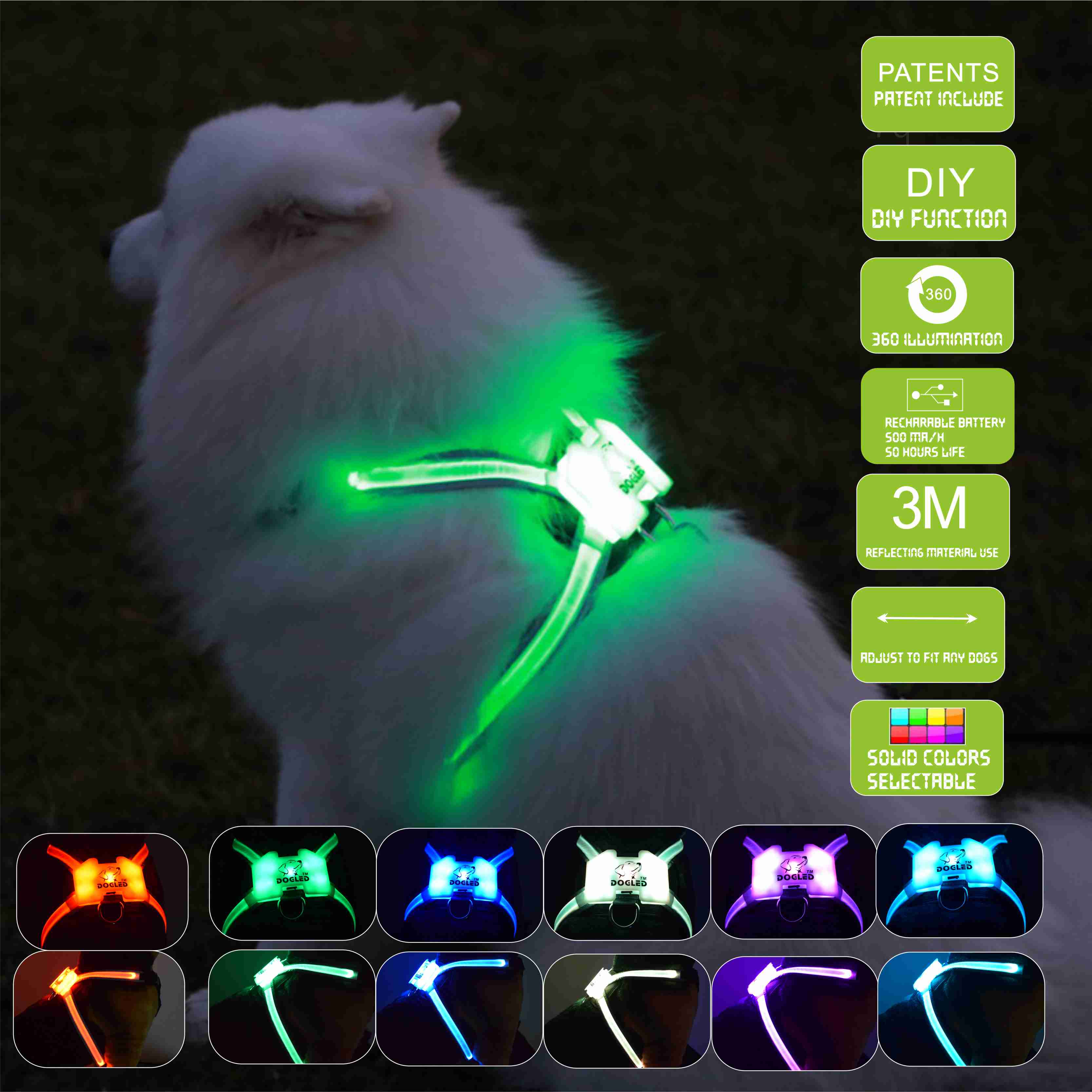 Silicone LED Dog Collar — USB Rechargeable Glow Collar for All Breeds