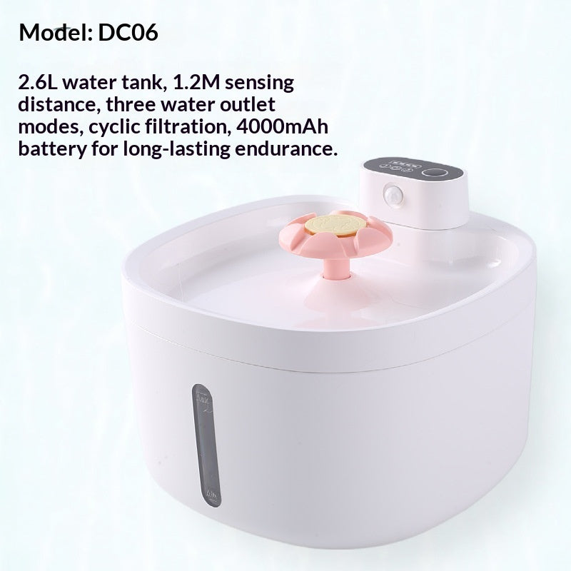 Smart Filtered Pet Water Fountain — Quiet Induction Charging Dispenser