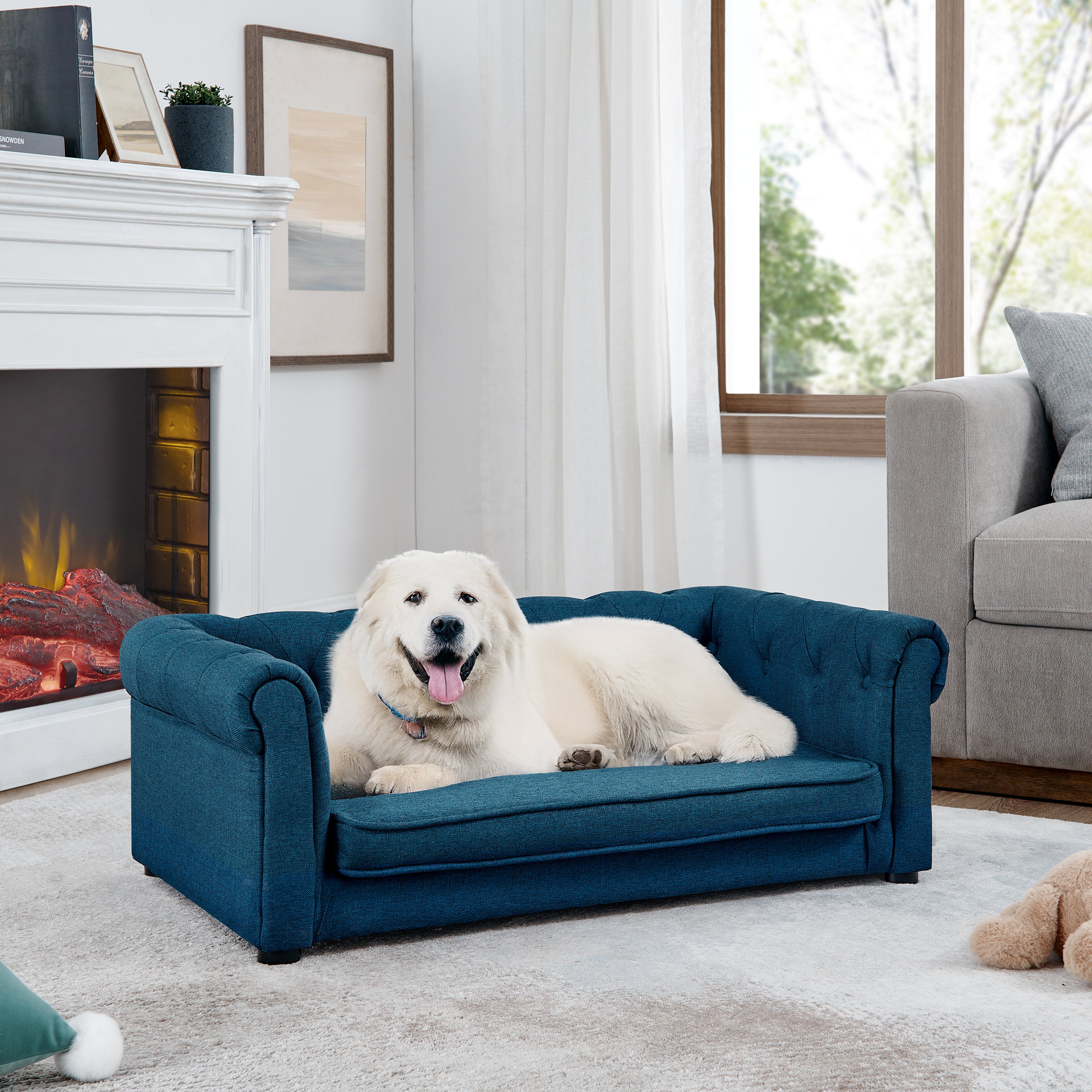 Elevated Rectangle Dog Sofa Bed — Modern Couch Style for Small & Medium Dogs