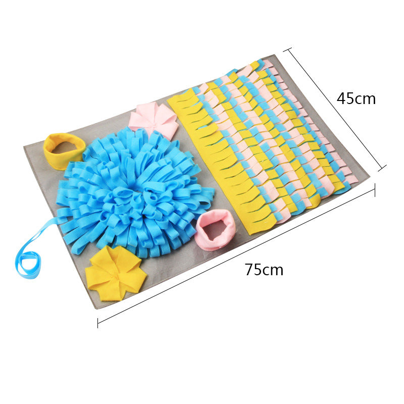 3D Multicolored Snuffle Mat — Nose-Work Enrichment Foraging Toy