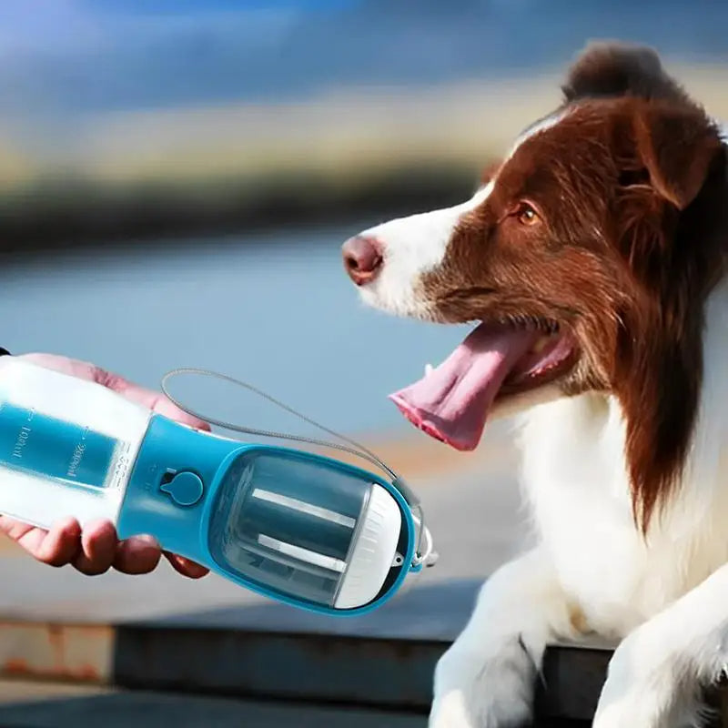 3-in-1 Portable Dog Water Bottle Food Container & Waste Bag Holder