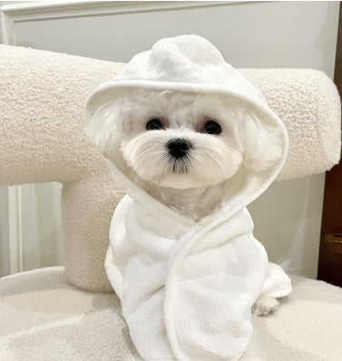 Dog Bathrobe Quick-Dry Towel Wrap — Absorbent Bath Robe for All Seasons