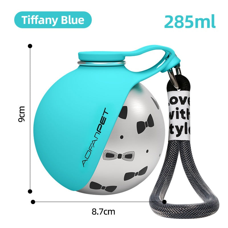 Portable Dog Water Bottle & Travel Bowl — Stainless Steel On-the-Go Dispenser