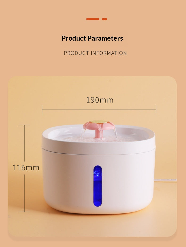 Smart Filtered Pet Water Fountain — Quiet Induction Charging Dispenser