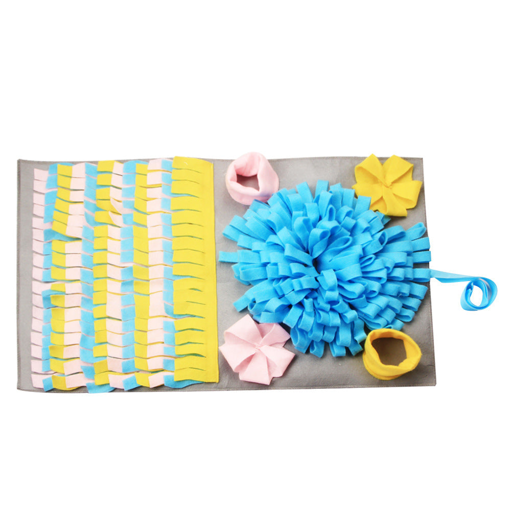 3D Multicolored Snuffle Mat — Nose-Work Enrichment Foraging Toy