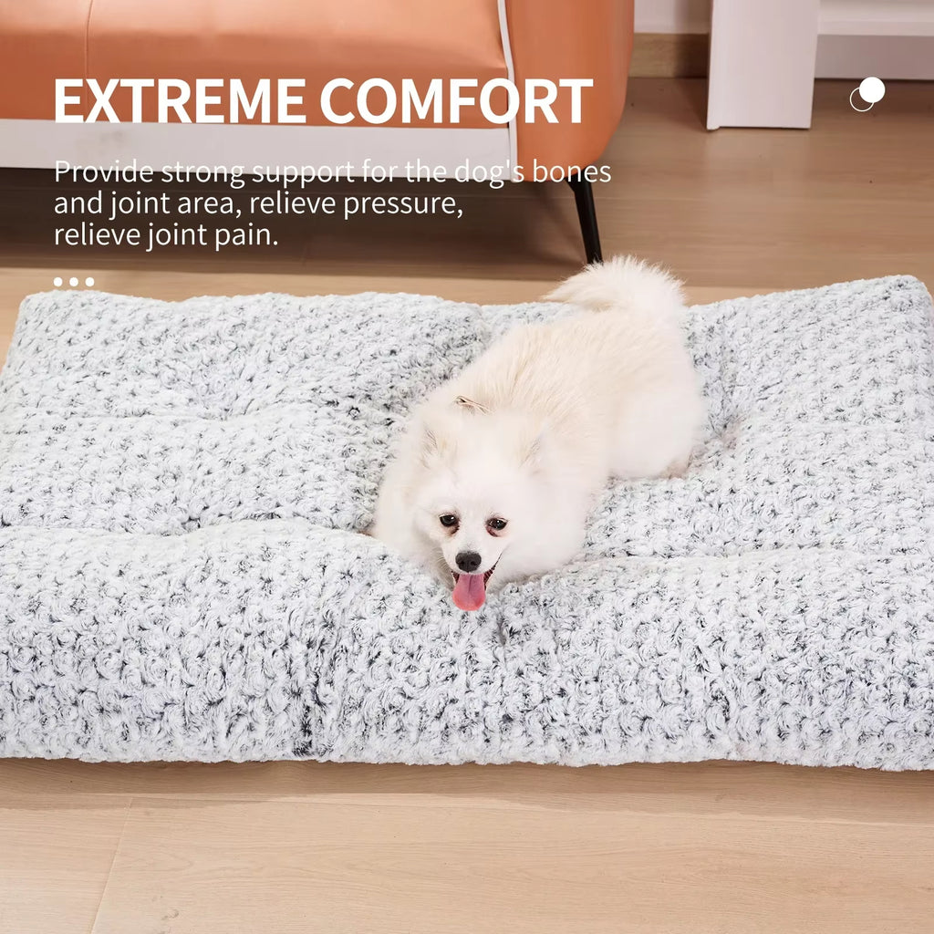 Washable Plush Dog Bed Mat — Anti-Slip Sleeping Pad for All Sizes