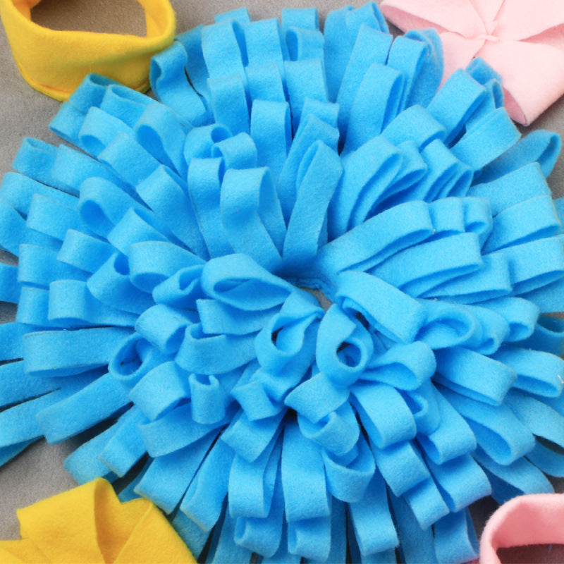 3D Multicolored Snuffle Mat — Nose-Work Enrichment Foraging Toy