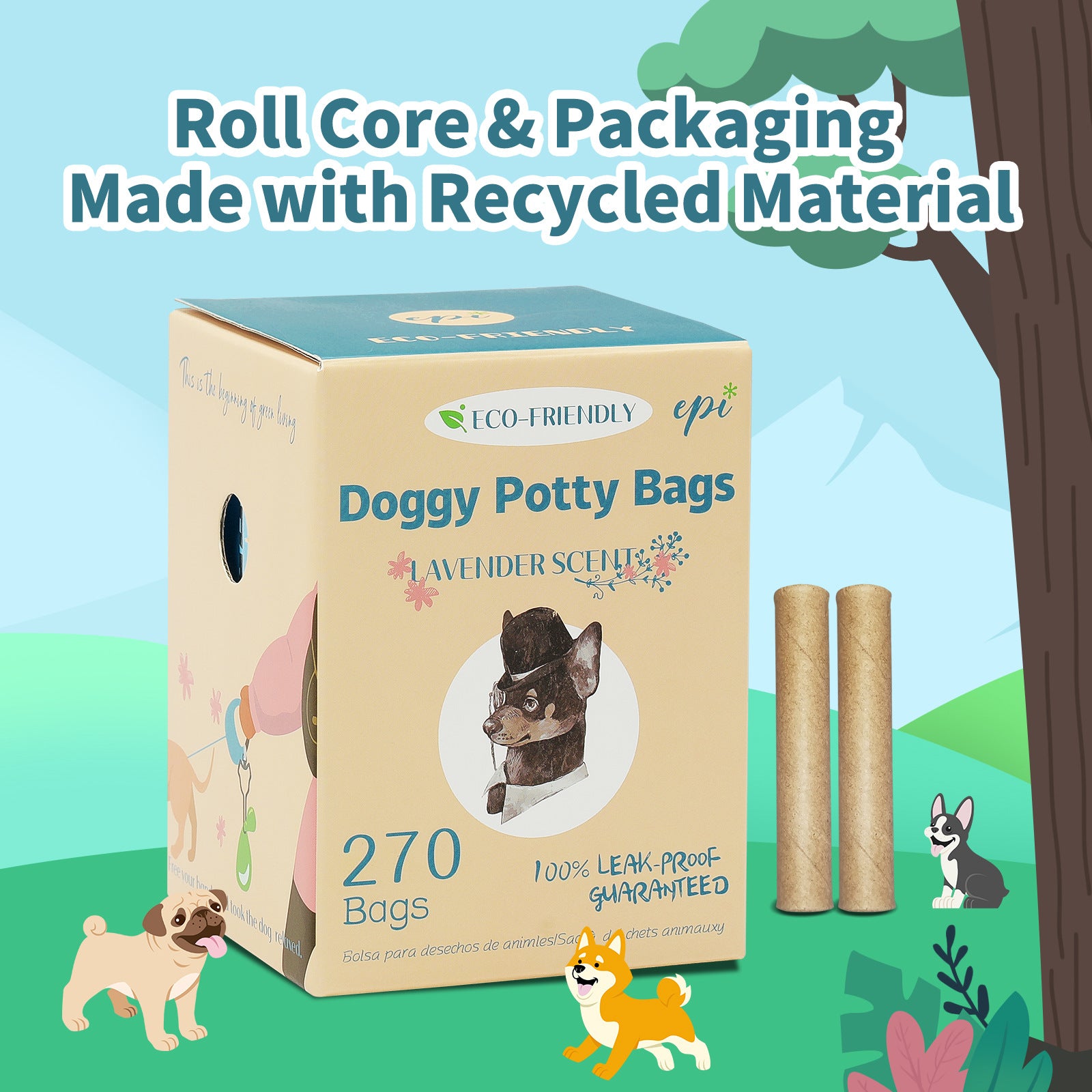 Eco-Friendly Compostable Dog Poop Bags — Thick & Leak-Proof