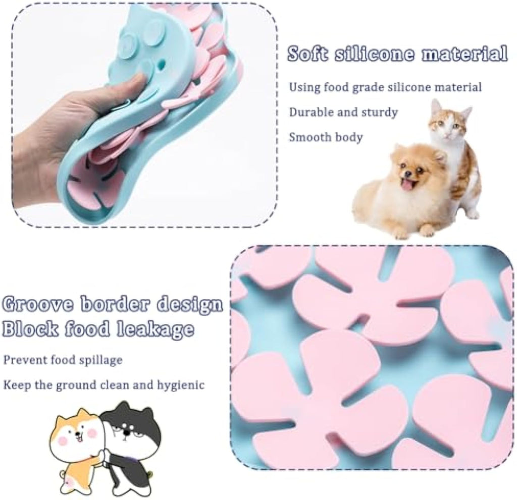 Silicone Dog Lick Mat with Suction Cup — Calming Slow Feeder Pad for All Breeds