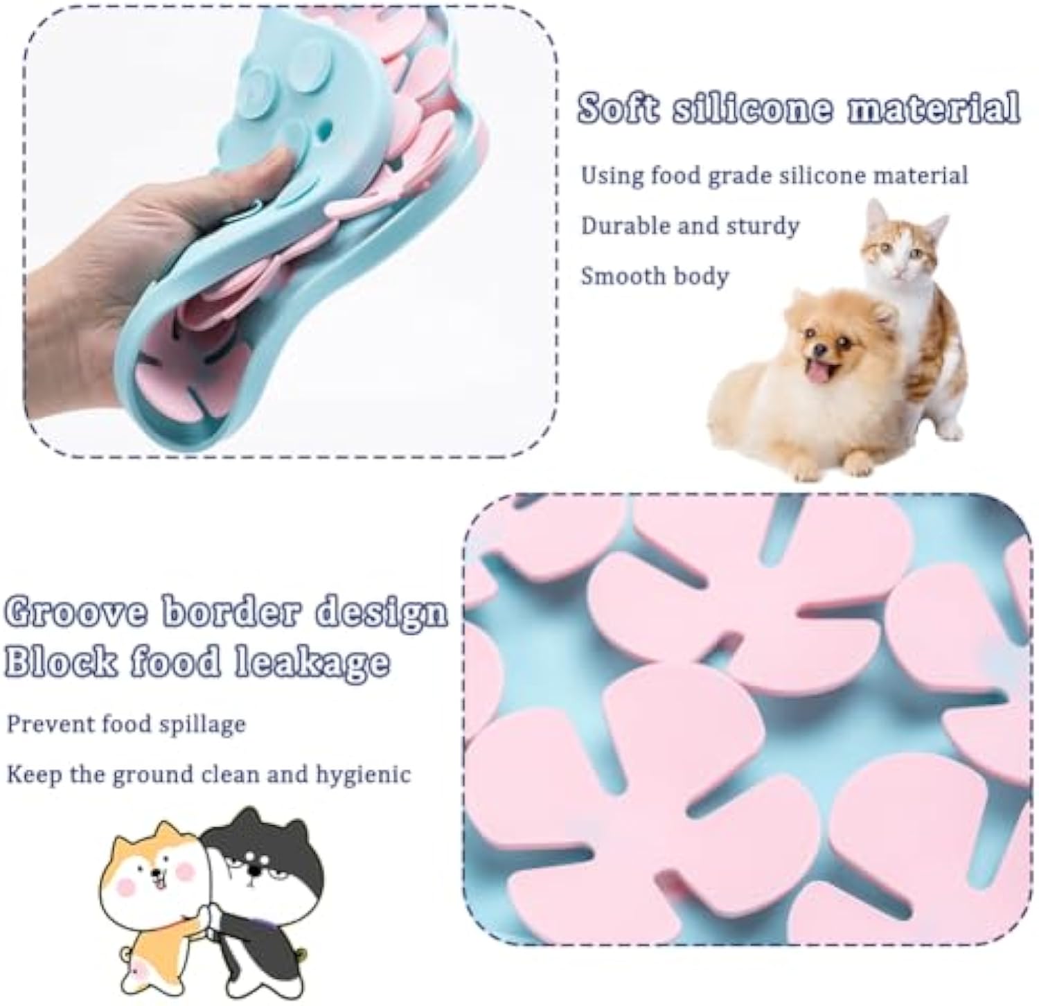 Silicone Dog Lick Mat with Suction Cup — Calming Slow Feeder Pad for All Breeds