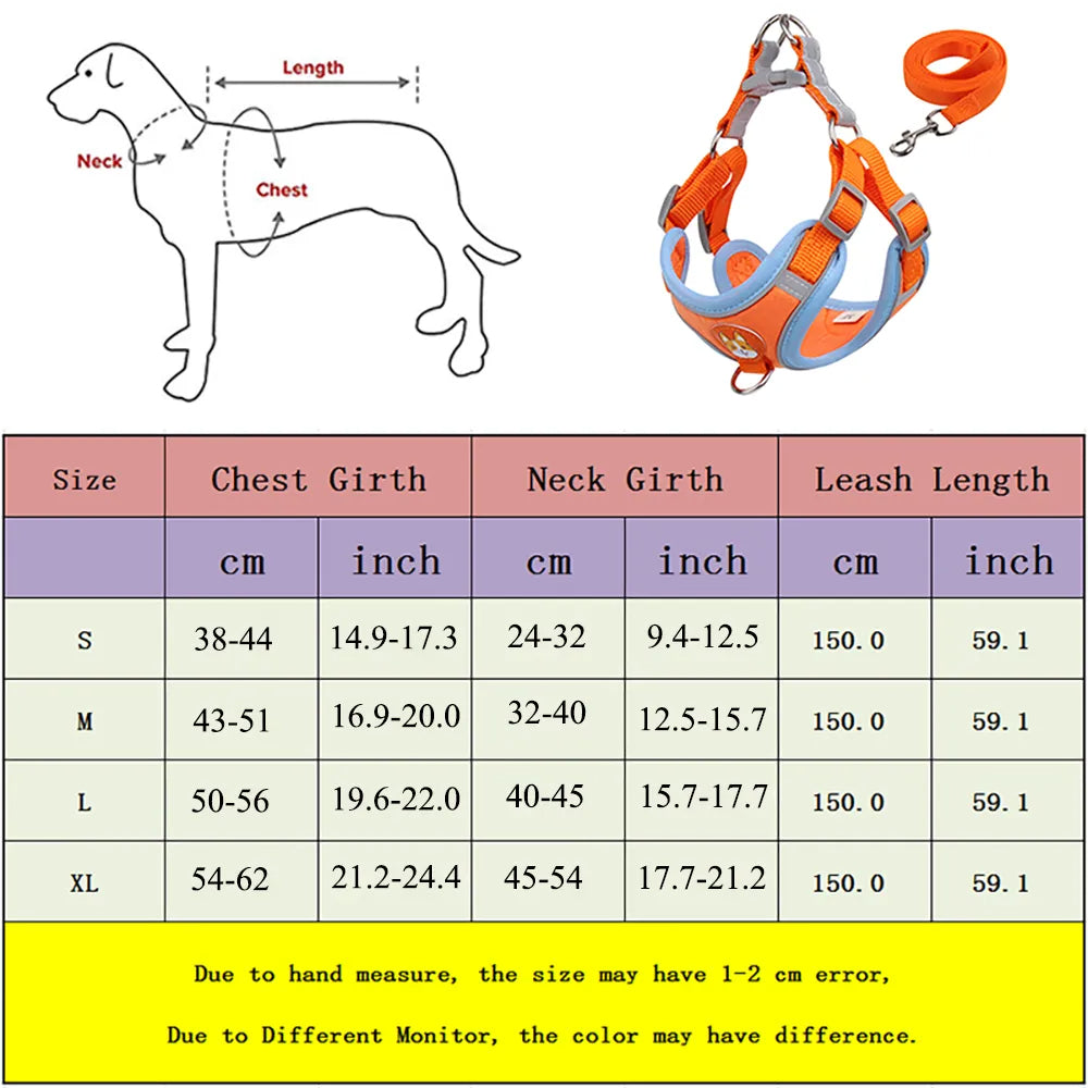 No-Pull Harness & Leash Set for Small Dogs — Reflective, Adjustable