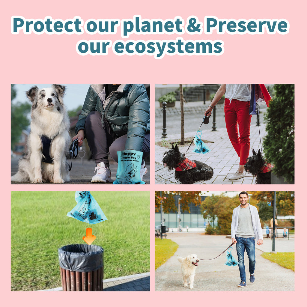 Eco-Friendly Compostable Dog Poop Bags — Thick & Leak-Proof