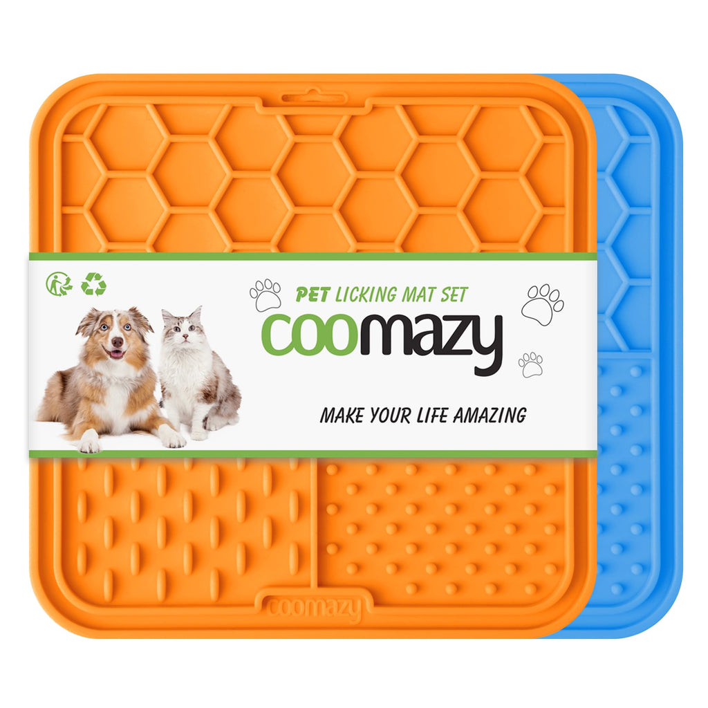 Coomazy 2-Pack Non-Slip Lick Mat Slow Feeder for Cats & Puppies