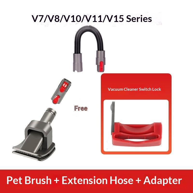 Pet Grooming Vacuum Brush Attachment — Hose Nozzle for Dog & Cat Hair