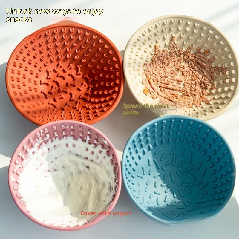 Silicone Dog Slow Feeder Bowl & Lick Mat — 2-in-1 Interactive Mealtime Toy