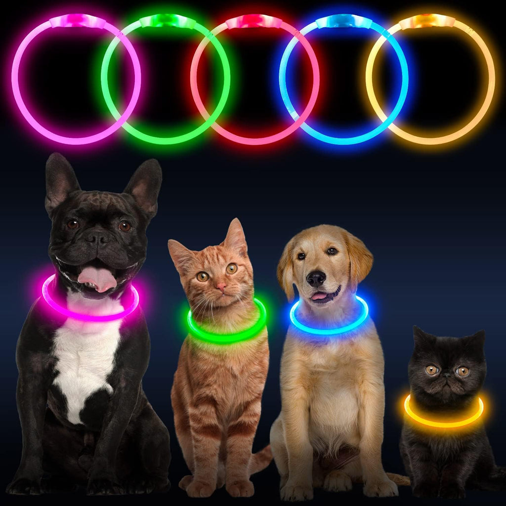 LED Dog Safety Collar — USB Rechargeable Glow-in-the-Dark Necklace