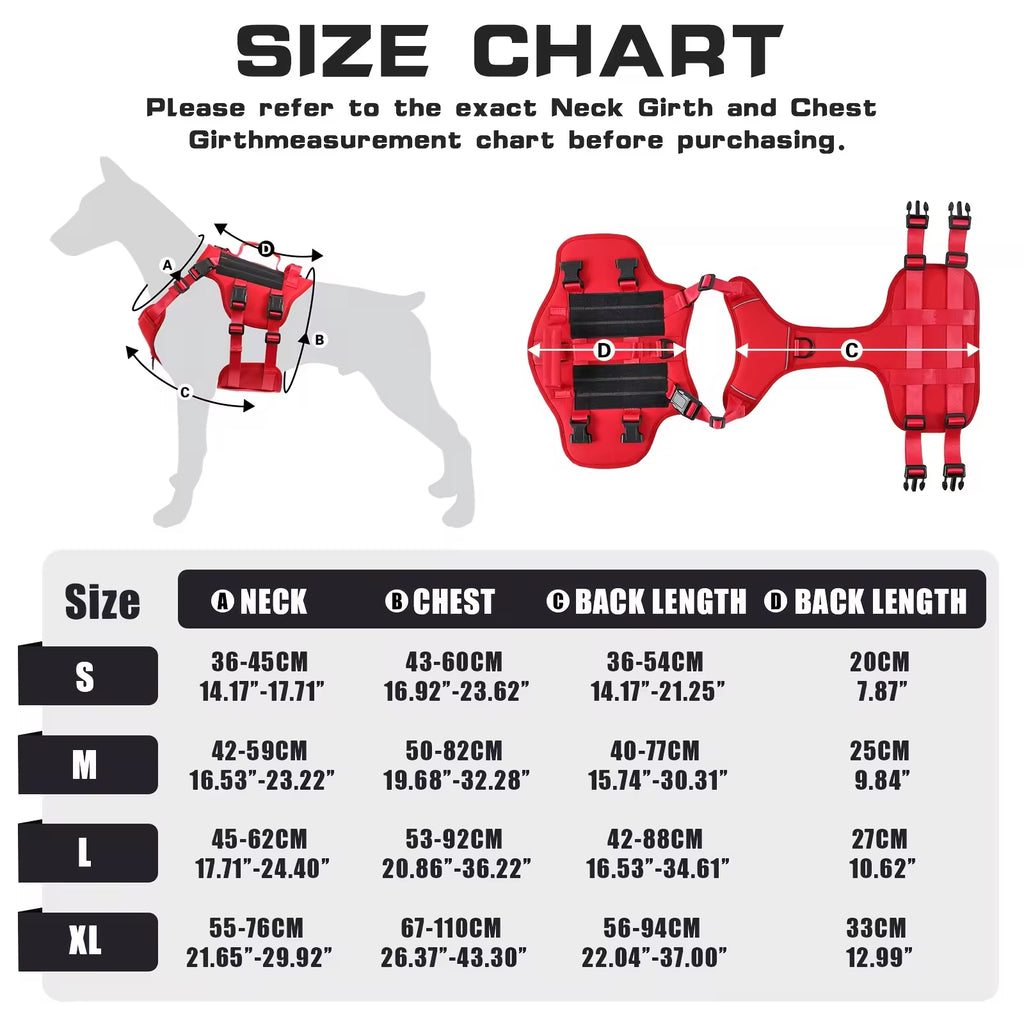 Tactical No-Pull Dog Harness With Dual Handles — Reflective, Large Dogs