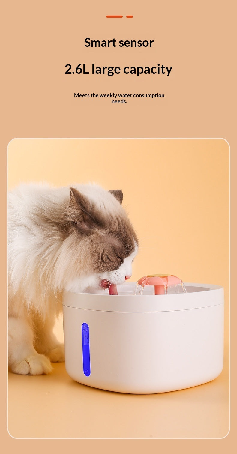 Smart Filtered Pet Water Fountain — Quiet Induction Charging Dispenser