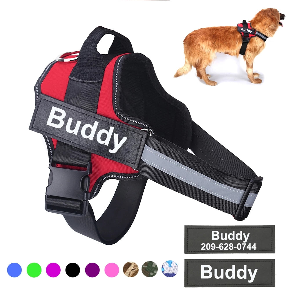 Custom Patch No-Pull Dog Harness — Reflective & Breathable, All Sizes