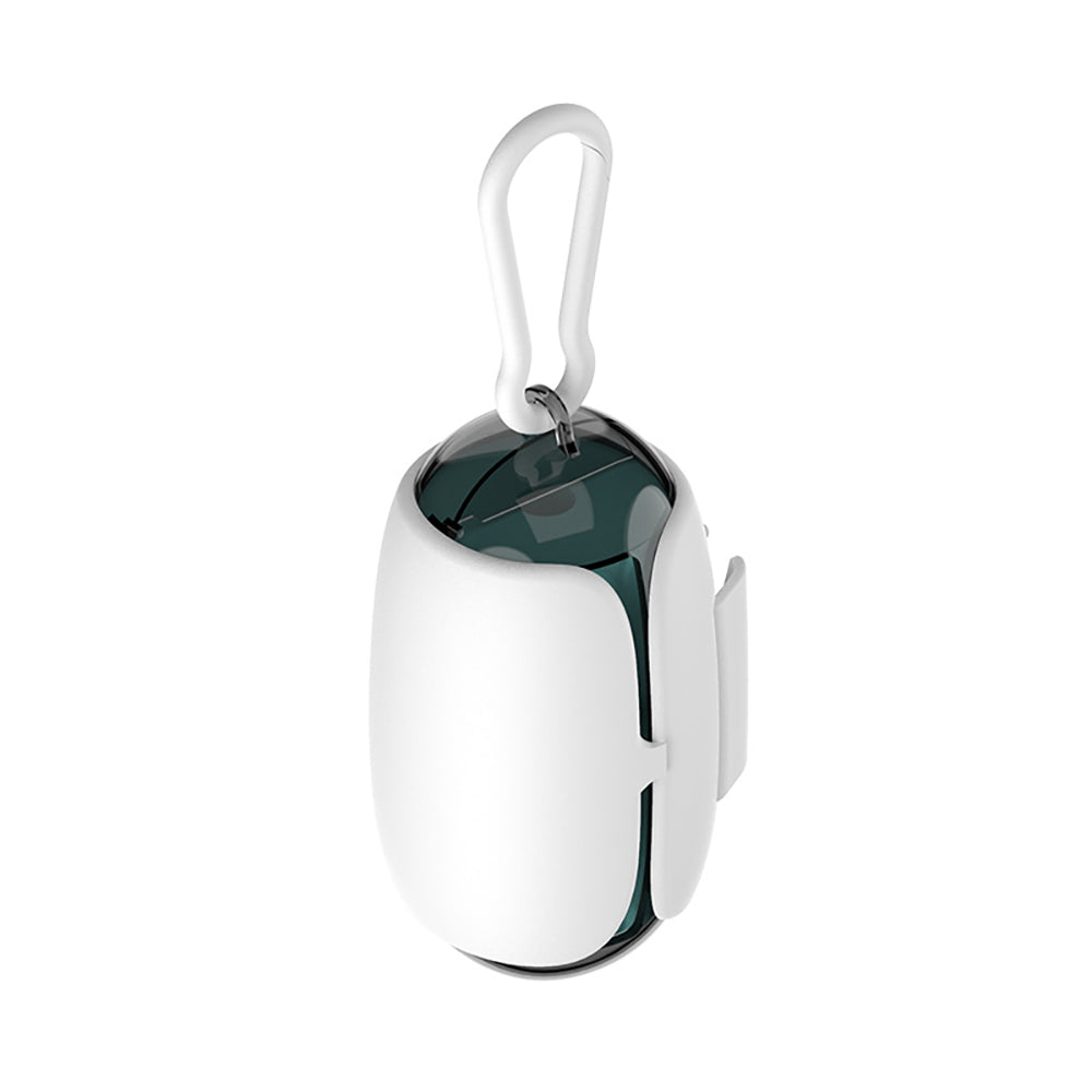 Dog Poop Bag Dispenser With Leash Clip — Capsule Style, Biodegradable Bags
