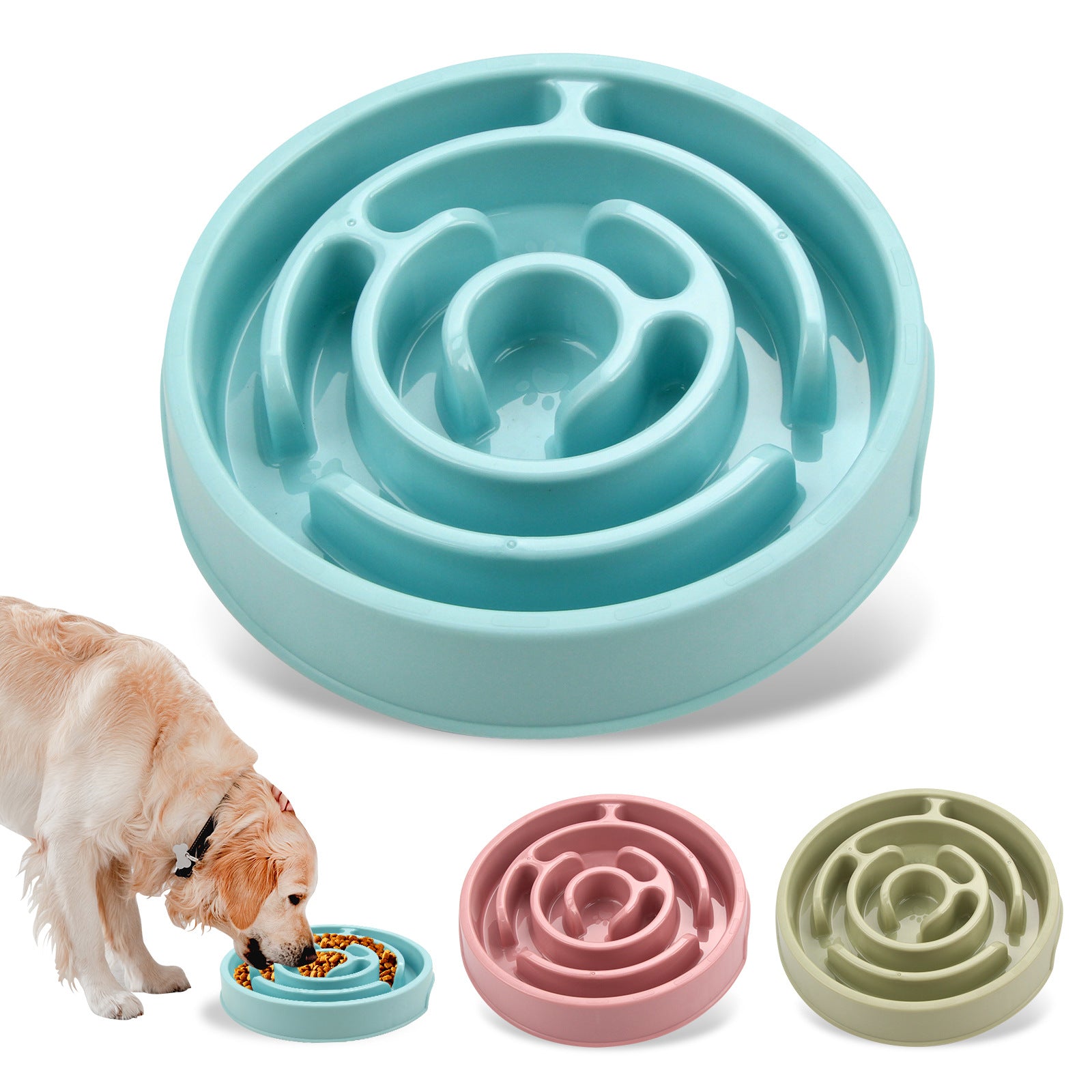 Silicone Slow Feeder Dog Bowl — Anti-Choking Puzzle Bowl for Healthy Eating