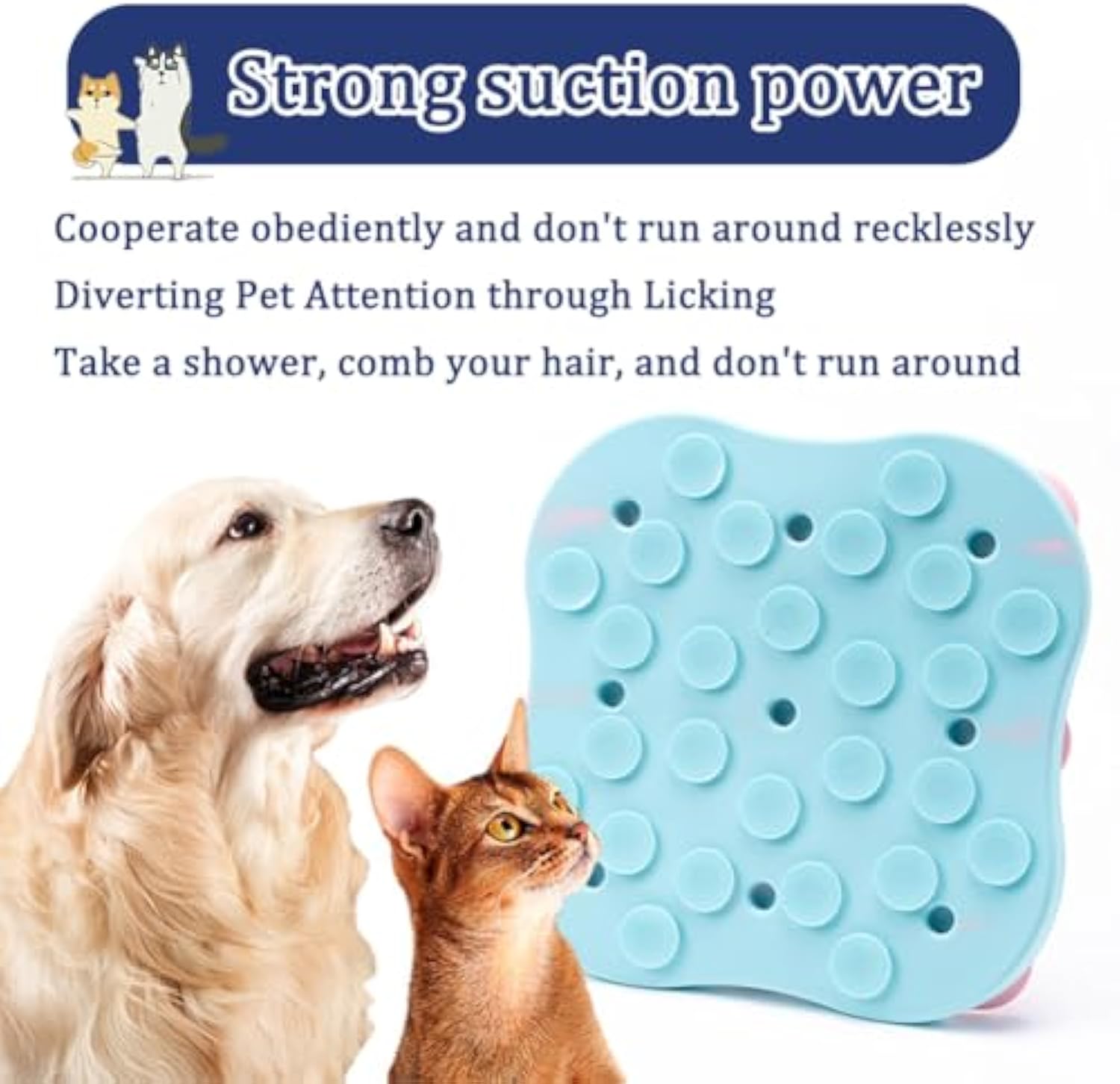 Silicone Dog Lick Mat with Suction Cup — Calming Slow Feeder Pad for All Breeds